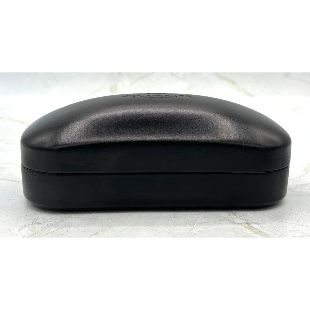 Coach Eyewear Large Black Leather Hard Clamshell Case Sunglasses Sunglass EUC